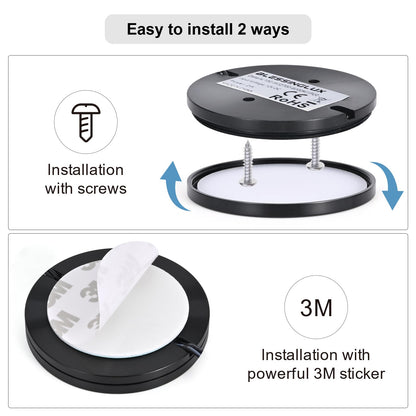 BLESSINGLUX 6pack LED Puck Light Kit, 2700-6000K Smart Round Under Cabinet Lighting with APP Control, Compatible with Alexa, Google Assistant, for Under Counter, Kitchen (Black)