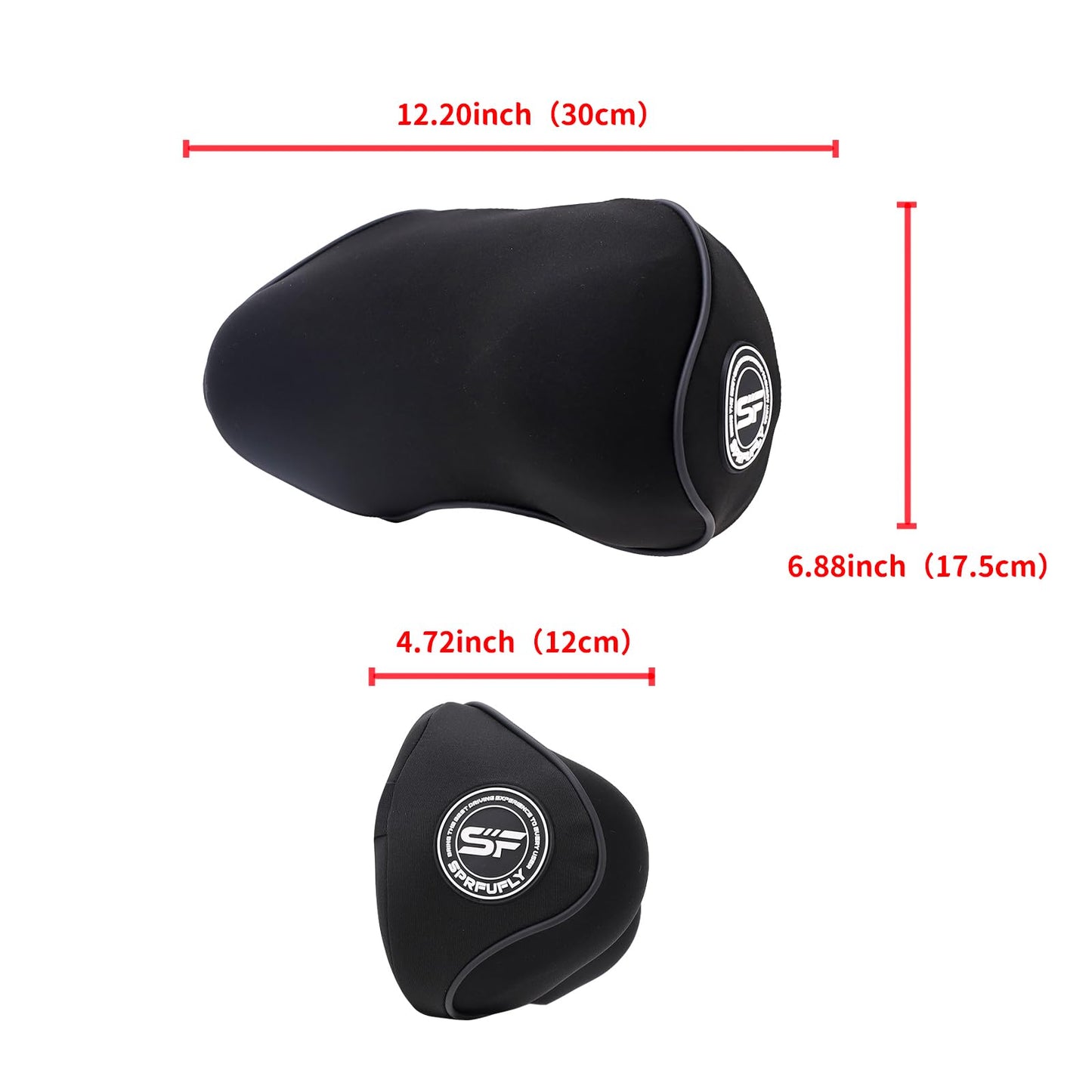 SPRFUFLY Make Relaxing Car Headrest Pillow, Car Pillow for Driving with Adjustable Strap, Breathable Removable Cover & Ergonomic Design - Softness Travel Car Neck Support Pillow(Black, 1PC)