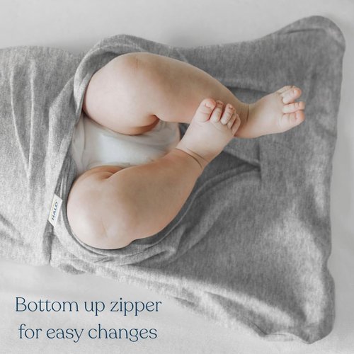 HALO 100% Cotton Sleepsack Swaddle - 3-Way Adjustable Wearable Blanket, Baby Blue, Small (3-6 Months)