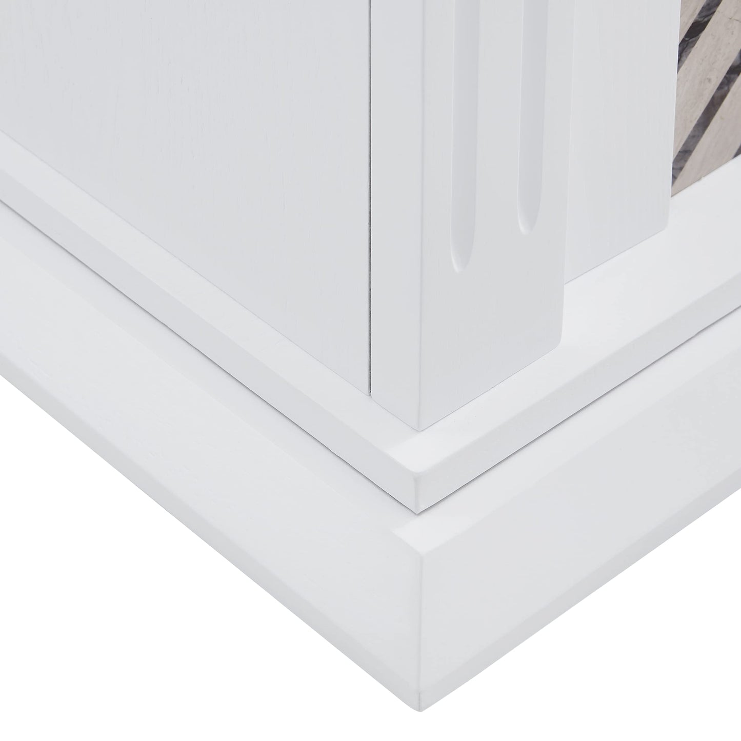 SEI Furniture - Hebbington Tiled Fireplace - Transitional Design, White Marble Top - Ideal for Living Room, Family Room (FC1080759)