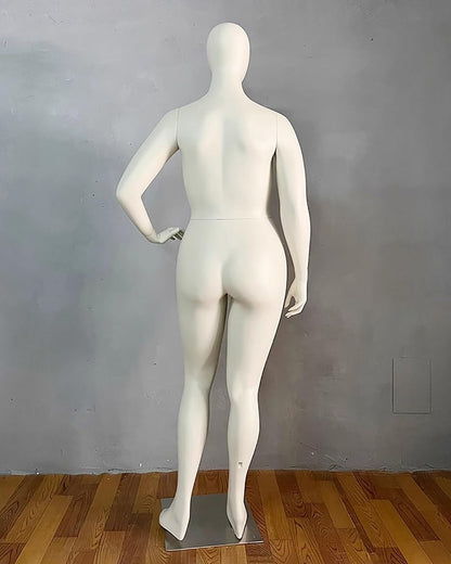 Plus Size Female Mannequin Dress Form ,Full Body Standing Dummy ,with Metal Base ,for Clothing Display, Tailoring, and Sales (Style1 )