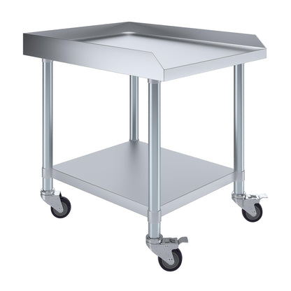 AmGood Stainless Steel Equipment Stand with Undershelf + Casters, Heavy Duty, Commercial Grade, NSF Certified (30" Width x 24" Length + Casters)