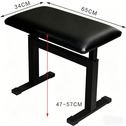 GAZOGJ Leather Piano Bench Luxury Genuine Leather Piano Stool I-Shaped Piano Bench,Hydraulic Automatic Lifting Technology,Strong Load-Bearing