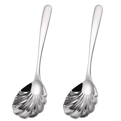 Mafier Large Serving Spoon,9" Serveware Spoons Set,Stainless Steel Catering Serving Utensils for Party Buffet Dinner Banquet Cooking Kitchen Basics,Dishwasher Safe(Silver)