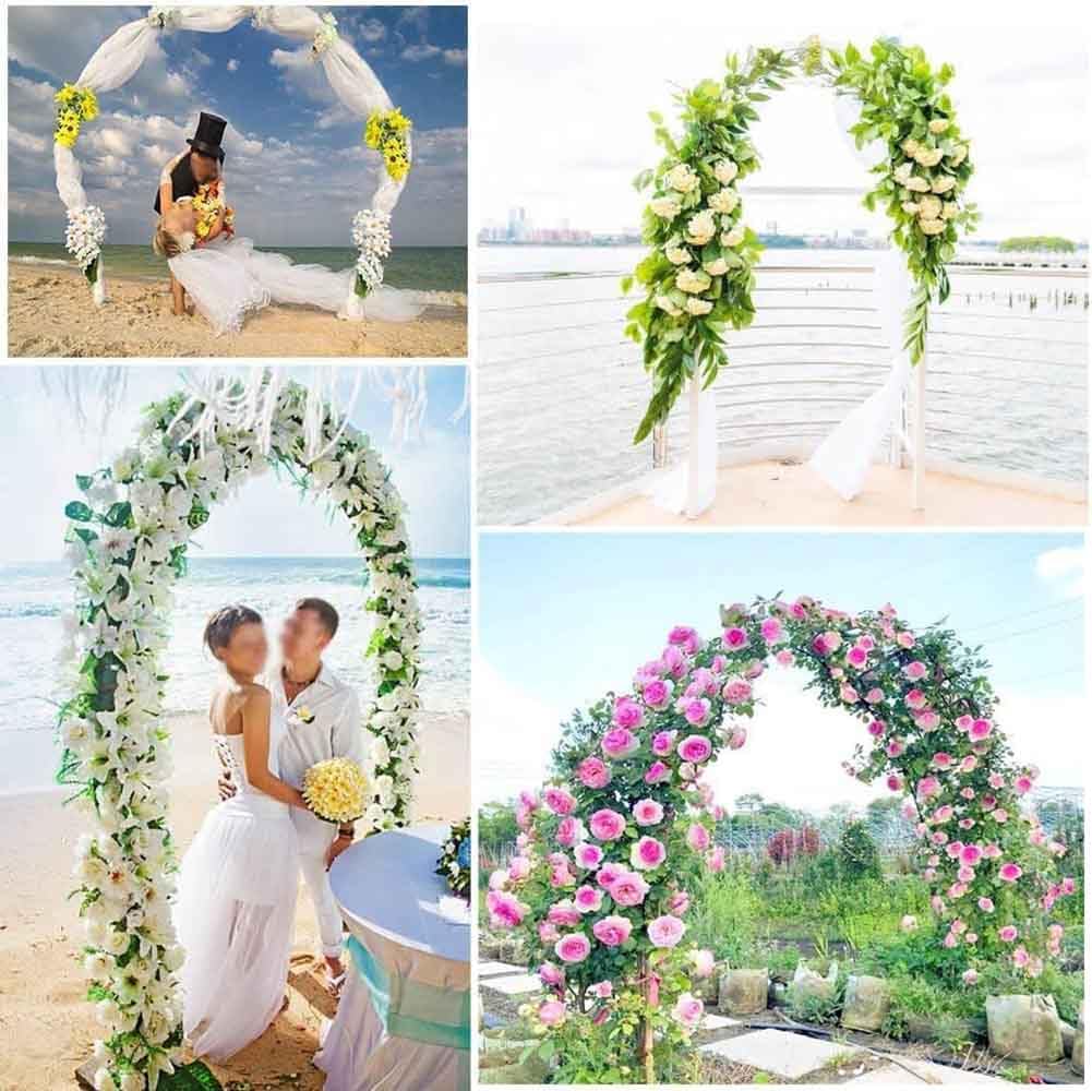 Large Steel Rose Arch Trellis Archway for Climbing Plants Decorative Garden Metal Arches Outdoor Wedding Decoration 180cm x 220cm / 300cm x 220cm (White W3meters*H2.2M)