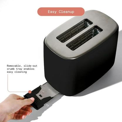Skiennix 2-Slice Digital Toaster - Touch Control Panel, Adjustable Shade, Wide Openings | Black