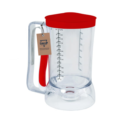 Dalup Enterprises Mess-Free Pancakes Pourer & Cupcake Batter Dispenser | 4 Cup Capacity | Precision Pour Control & Easy-Squeeze Handle | BPA-Free Kitchen Tool for Waffles, Crepes & Muffins