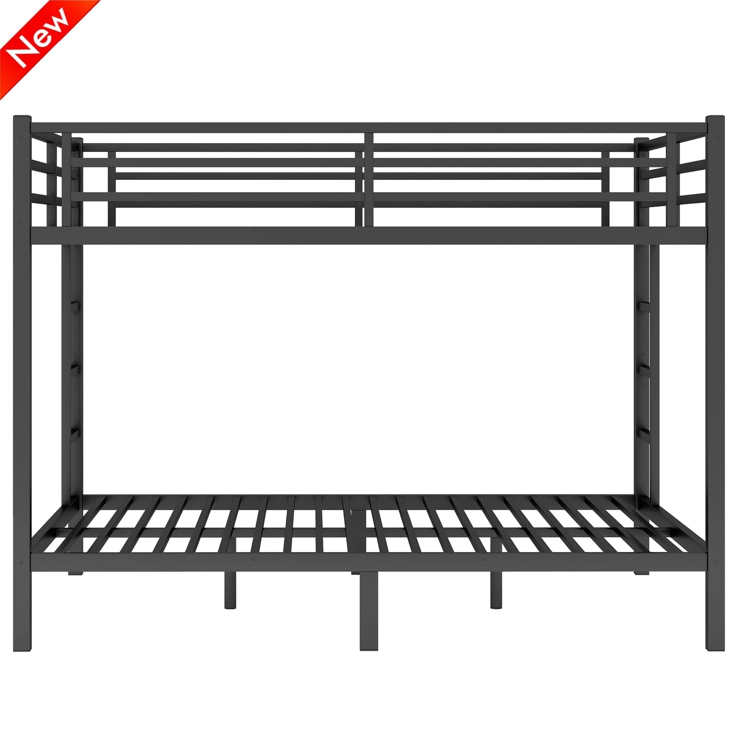 SIGONE Stronger & Safer Metal Bunk Bed Queen Over Queen Size Bunkbed, More Stable Heavy Duty Thickened Steel Bunk Queen Bed with Reinforced Legs & Ladders (Easier to Assemble)