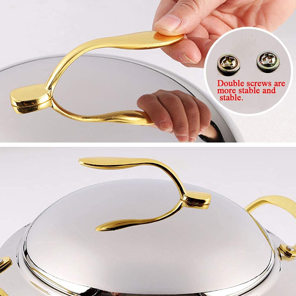 FENOKD Chafing Dish Set of 2, Stainless Steel Round Buffet Chafer for Catering, Party, Wedding, Dinner Serving with Pans and Fuel Holders, Full Size,B.C