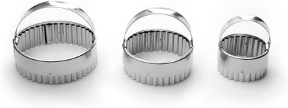 Fox Run Crinkled Cookie Cutter Set, Stainless Steel, 3-Piece