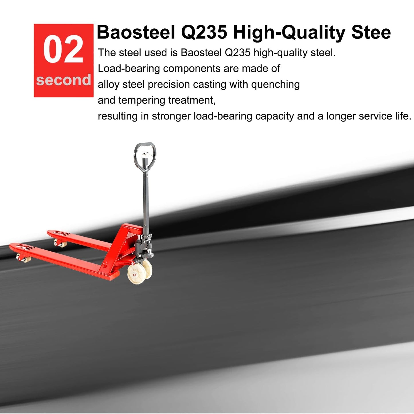 Manual Pallet Jack 3-Ton Capacity, Industrial Pallet Truck 48×27in Fork Size Standard Heavy Duty Hand Trucks(122x68.5x65cm)