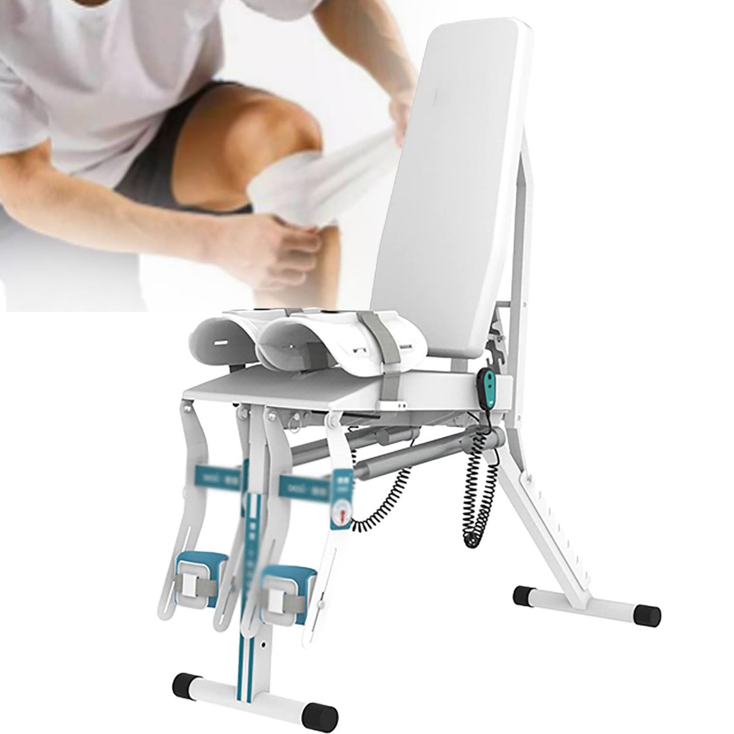 ZHIXUMM Electric Knee Rehabilitation Trainer, Adjustable Leg Stretcher Exerciser, Lower Limb CPM Machine with Remote Control, Adjustable 0-180°Flexion/Extension for Joint Stiffness BothLegs
