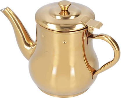 Tea Kettle, 500ml Stainless Steel Teapot with Filter, Proof Oil Strainer Pot for Hotels, Restaurants, Homes (Gold)