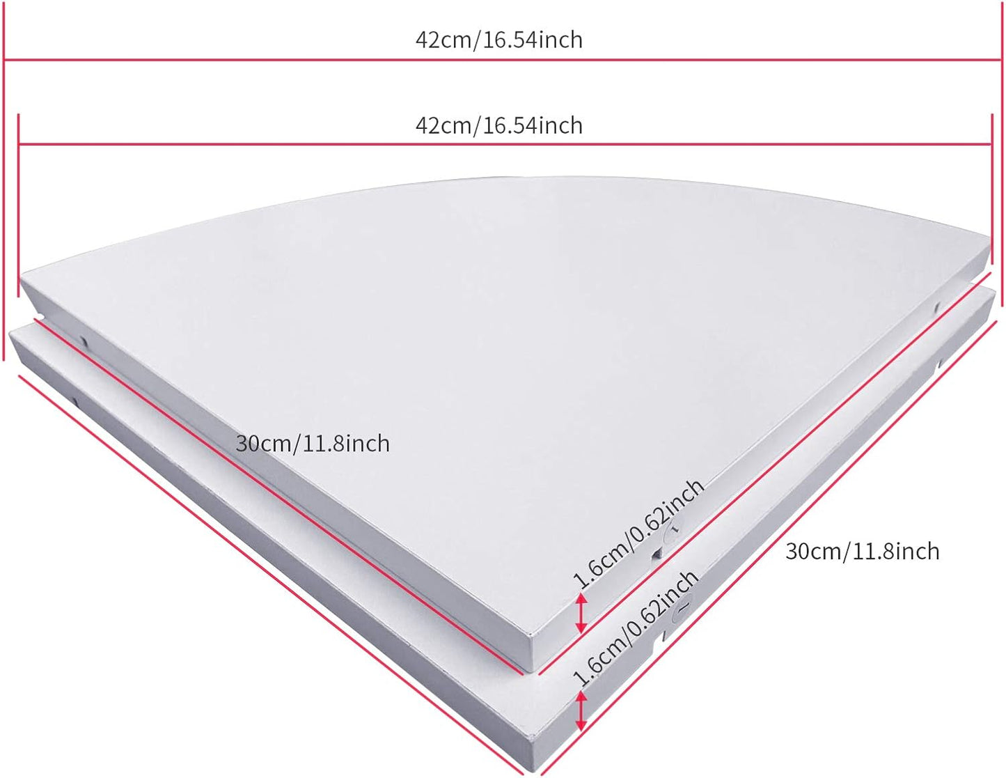 SISI 11 Inch Set 2 of Corner Wall Mounted Floating Shelf White,for Kitchen Room ,Living Room,Bathroom and Any Wall