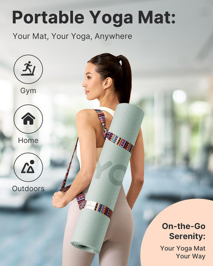 YOTTOY Yoga Mat, 72"x 32"x1/3" Extra Wide Non-Slip Exercise Fitness Yoga Mats,Eco-Friendly TPE Exercise Mats for Women Men Home Workout with Strap Bag