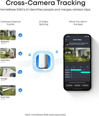 eufy SoloCam E42, 4K Security Camera Wireless Outdoor, Solar Powered, AI Motion Tracking, Strobe Light, Pan & Tilt, Facial Recognition, Up to 16 TB, Smart Home Compatible