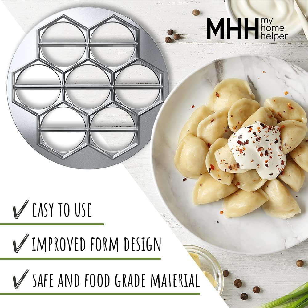 Vareniki & Pierogi Maker – Heavy-Duty 14-Slot Mold Press for Homemade Dumplings, Pierogi, Pastries, Samosas, Turnovers & More – Multi-Kitchen Tool for Global Recipes NEW