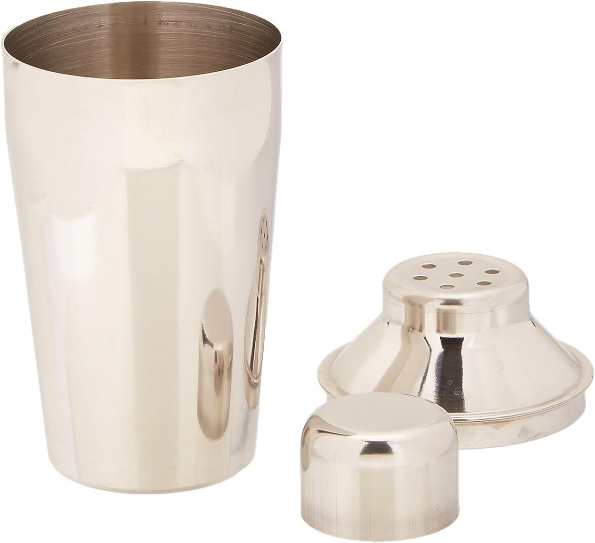 Winco 3-Piece Cocktail Shaker Set, 10-Ounce, Stainless Steel