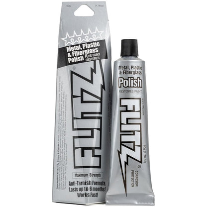 Flitz Metal Polish Paste - 1.76oz USA-Made Polish for Solid Chrome, Stainless Steel, & Aluminum - Non-Abrasive for Light Oxidation - Requires Manual Buffing - Not for Plated/Coated Surfaces (1 Pack)