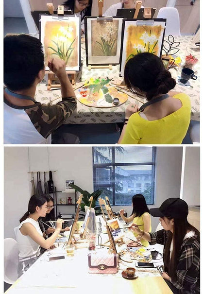 ERoomQ Artist Easel Stand Wood Painting Stand Painting Easel Portable Adjustable Desktop Easel Display Stand Children's Easel with 8K Color Board Easels for Display (Blue)