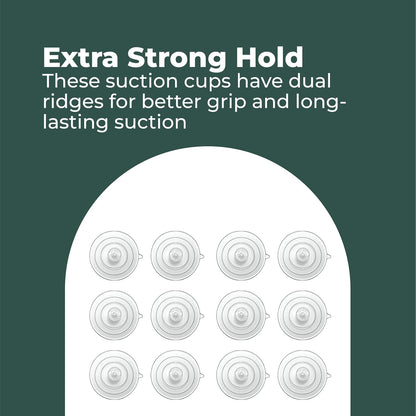 Window Garden Replacement Suction Cups, 12 Clear Large Super Strong Suckers for Glass Surfaces