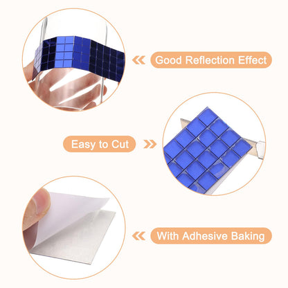 uxcell 4500pcs Self Adhesive Mirrors Mosaic Tiles, 10 x 10 mm Mini Square Acrylic Disco Ball Tiles Sticker for DIY Disco Ball Craft Decorations Making, Silver
