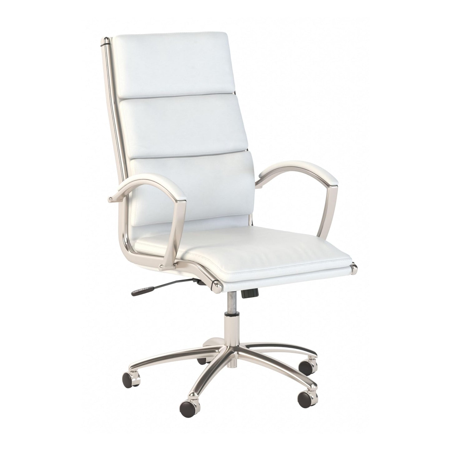 Bush Business Furniture Echo High Back Leather Executive Chair in White, Modern Computer Desk Seating Solution for Home or Professional Office