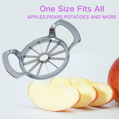 Stainless Steel Apple Slicer and Corer - Sturdy and Sharp slices，Upgraded 12-Blade Extra Large Apple Cutter & Heavy Duty Divider for Vegetables & Fruits up to 4 Inch Apples Slicing Core Remover Tool
