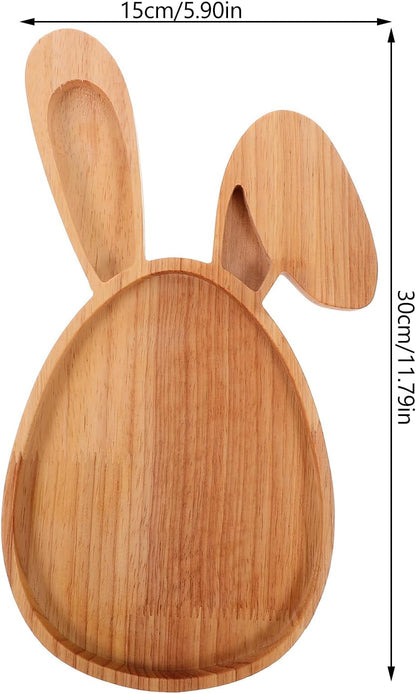 Cabilock Easter Bunny Cutting Board, Rabbit Shaped Kitchen Chopping Board Platter for Cheese, Dessert Serving Tray