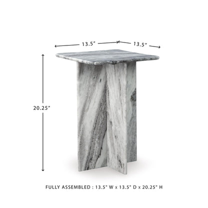 Signature Design by Ashley Keithwell Contemporary Marble Top Accent Table, Gray