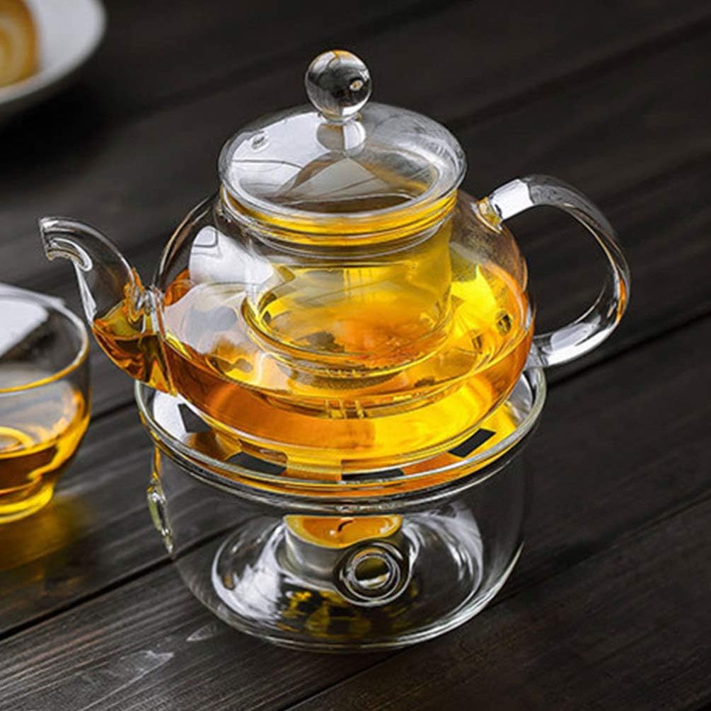 Hemoton Glass Teapot Warmer, Candle Holder Base for Tea Stove Heating Accessories