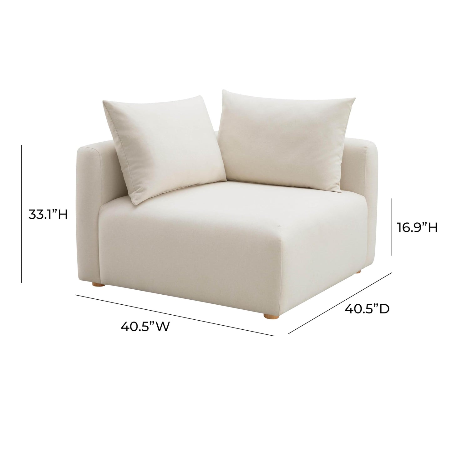 Tov Furniture Hangover Cream Linen Modular Corner Chair