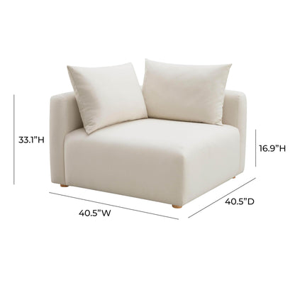 Tov Furniture Hangover Cream Linen Modular Corner Chair