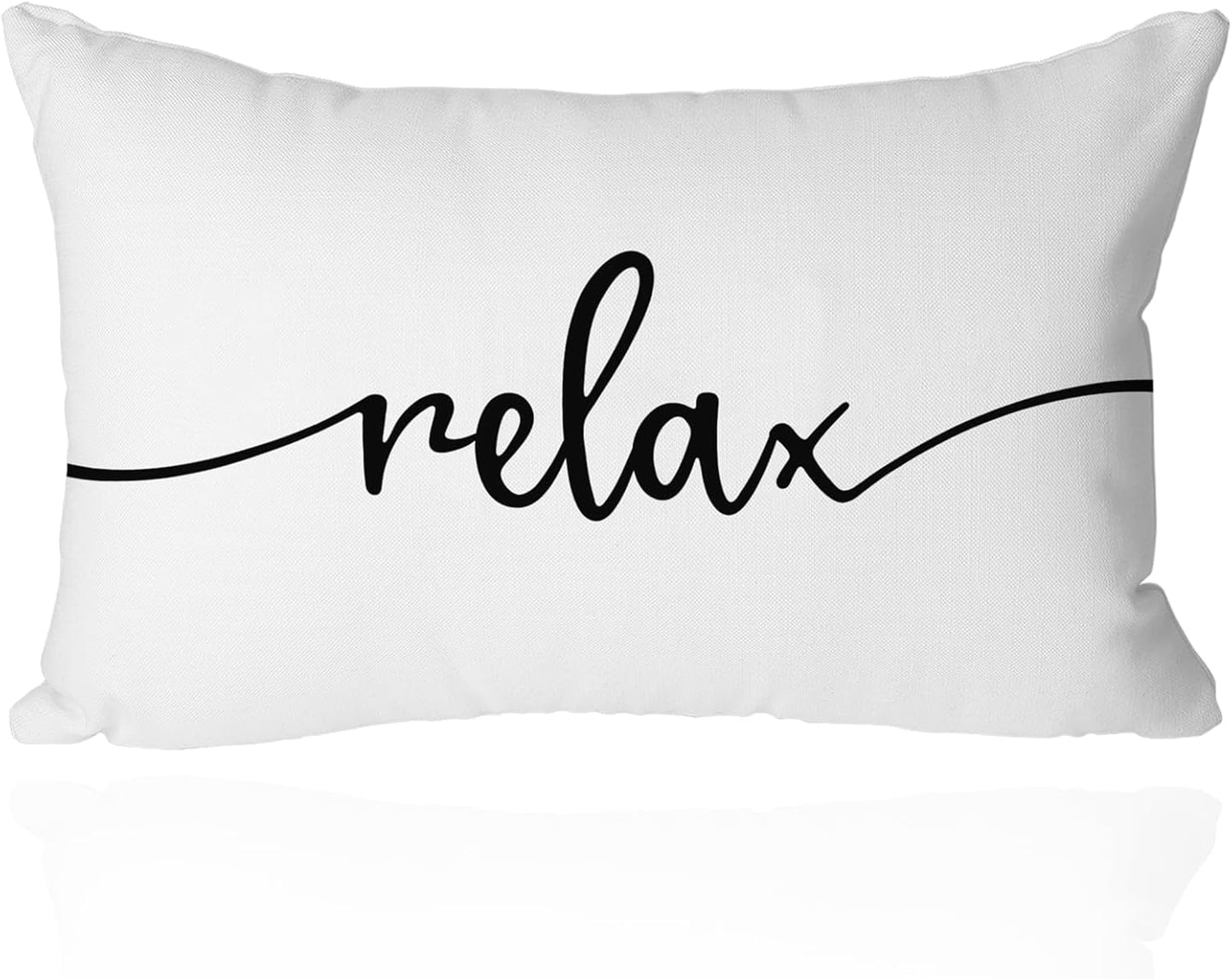 CarOptics 12x20 Inch Cozy Farmhouse Relax Lumbar Pillow Cover - 'Housewarming Gifts' Rustic Cushion Case, Ideal