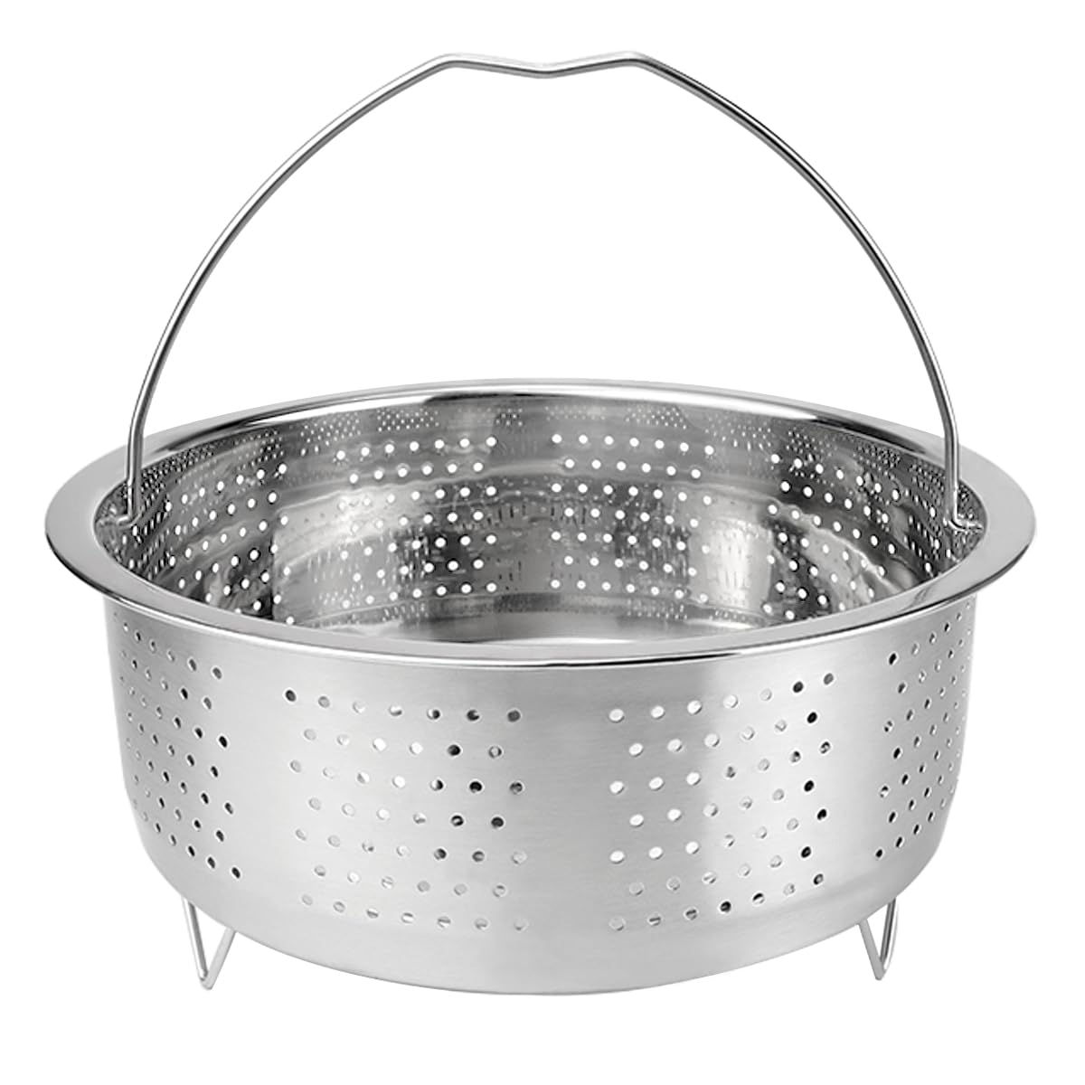 LNQ LUNIQI Stainless Steel Steamer Basket with Handle Rice Cooker Steaming Basket Metal Steamer Insert Steaming Rack for Rice Cooker Warmer Kitchen Cookware Silver（20cm）