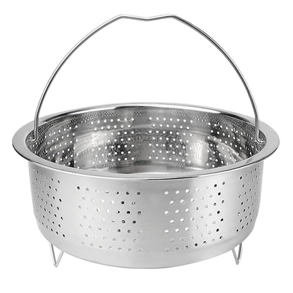 LNQ LUNIQI Stainless Steel Steamer Basket with Handle Rice Cooker Steaming Basket Metal Steamer Insert Steaming Rack for Rice Cooker Warmer Kitchen Cookware Silver（20cm）