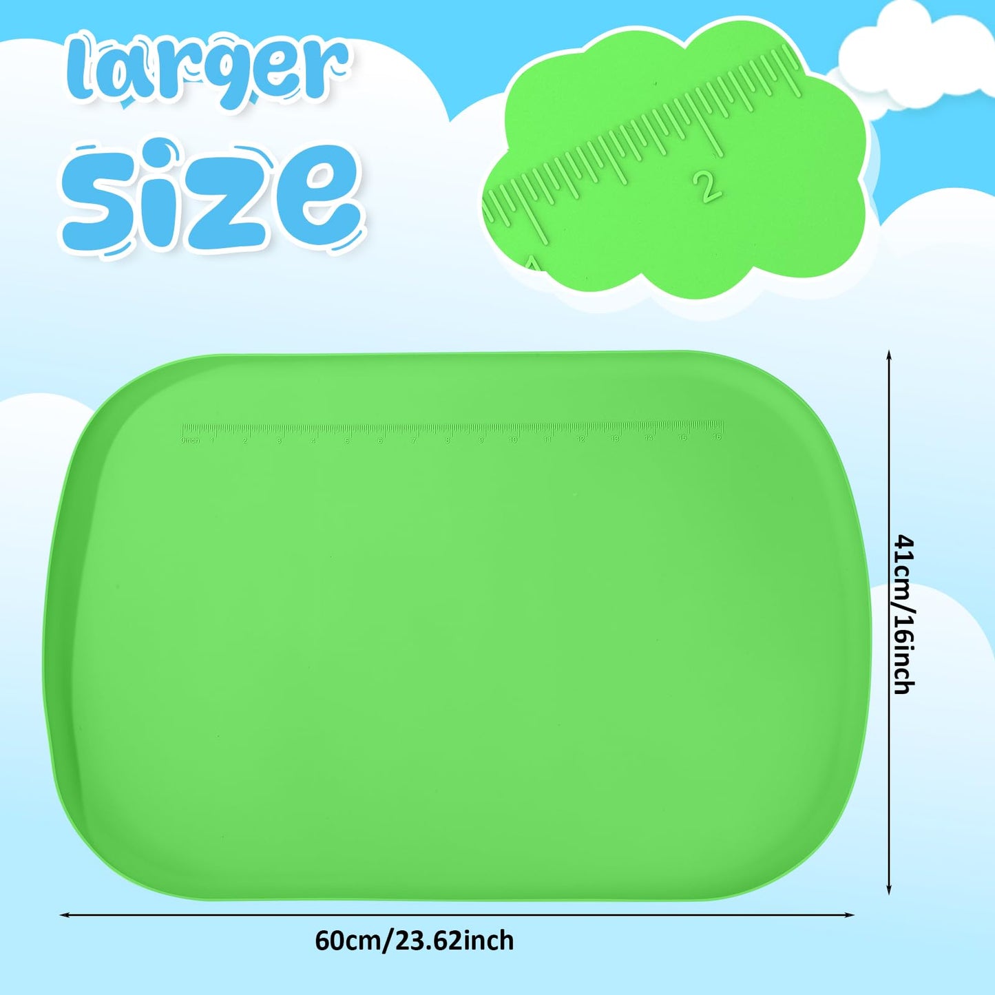 LemonRoad 3 Pack Art Silicone Mats for Crafts 24" x 16" Painting Mat with Raised Side to Stay Tidy Drawing Paint Silicone Craft Mat for Clay Resin Jewelry Making DIY Crafts Creation