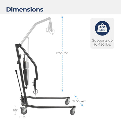 Drive Medical 13023SV Handicap Hydraulic Lift, Silver Vein 5 Inch (Pack of 1)