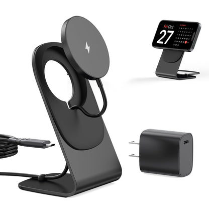 Magnetic Wireless Charger for iPhone 17/16/15/14/13/12 - Mag Charger+20W USB C Adapter, Fast Wireless Charging Stand/Pad with 5ft USB-C Cable for iPhone 17/16/15/14/13/12 Pro Max Plus Mini Air, Airpod