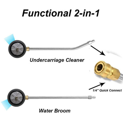 TRELVEX 16-Inch Dual-Purpose Undercarriage Pressure Washer Cleaner,Pressure Washer Surface Cleaner Attachment Water Broom,with 2Pcs ExWands,5000 PSI