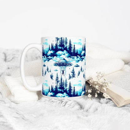 UFO Abduction Alien Extraterrestrial Coffee Mug, Paranormal Gifts (15oz)