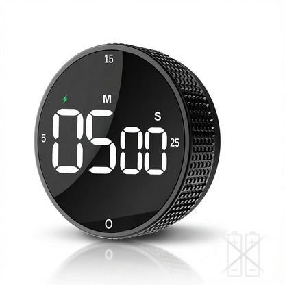 TLTWHS Rechargeable Magnetic Kitchen Timer, LED Countdown/Count-Up Timer, Supports USB-C Charging, with Loud Alarm, 3 Preset Quick Times (5/15/25m), Perfect for Kitchen Cooking, Studying, and Fitness