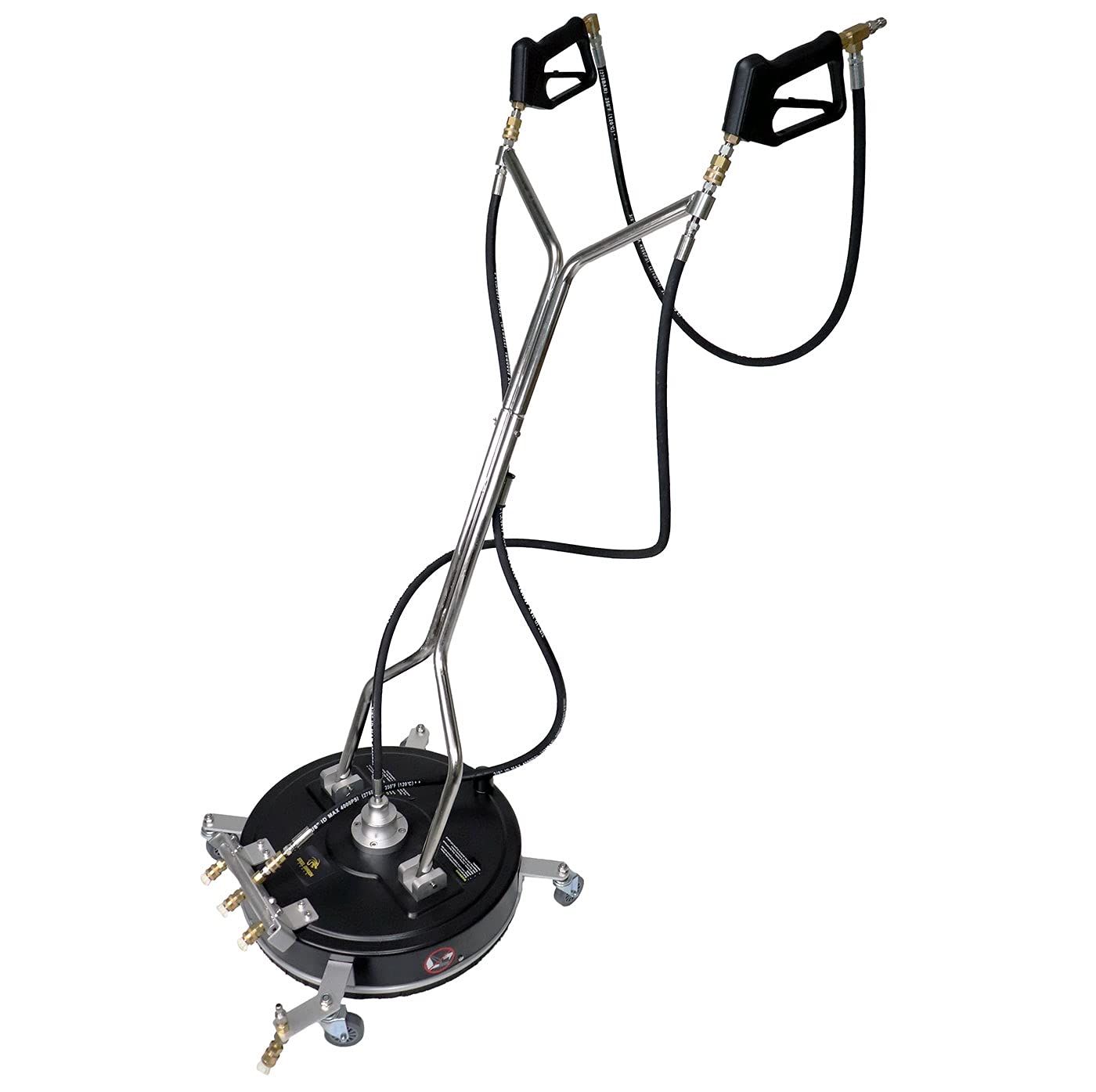 Erie Tools 20" Polypropylene Surface Cleaner with Wheels, 3 Nozzle Spray Bar, Side Nozzles Front Spray Bar, Dual Trigger Guns, Wheels, Pressure Washer 4000 PSI 4 GPM