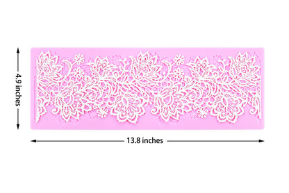 Embossing Lace Fondant Molds, Multi Circle Flowers Lace Mat Wedding Cake Decoration Tool, Rattan Shaped Cupcake Mat Silicone Molds Set of 3