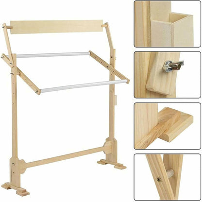 Embroidery Hoops Stand, 360 Degree Adjustable Embroidery Stand,Cross Stitch Frame Stand,Wooden Frame Cross Stitch Floor Stand for Cross Stitch Needlework Art Craft Sewing~/