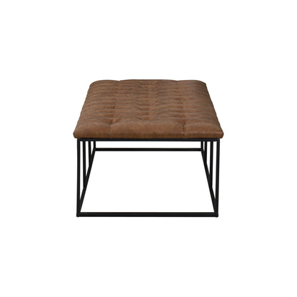 Homepop Home Decor | Large Upholstered Bench | Bench Ottoman with Storage for Living Room & Bedroom | Decorative Home Furniture (Distressed Brown Faux Leather)