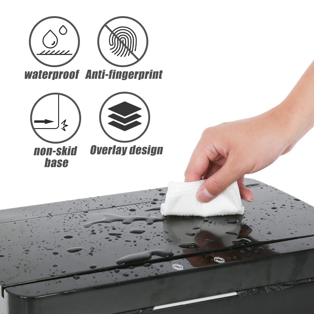 BestOffice 13 Gallon Trash Can Automatic Kitchen Trash Can Touch Free High-Capacity Garbage Can with Lid for Bedroom Bathroom Home Office 50 Liter (Black, 1) (1, Black)