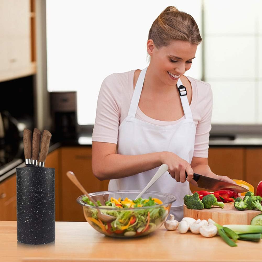 Universal Knife Block without Knives, Multi-Functional Resin Round Knife Holder with Unique Design for Easy Cleaning
