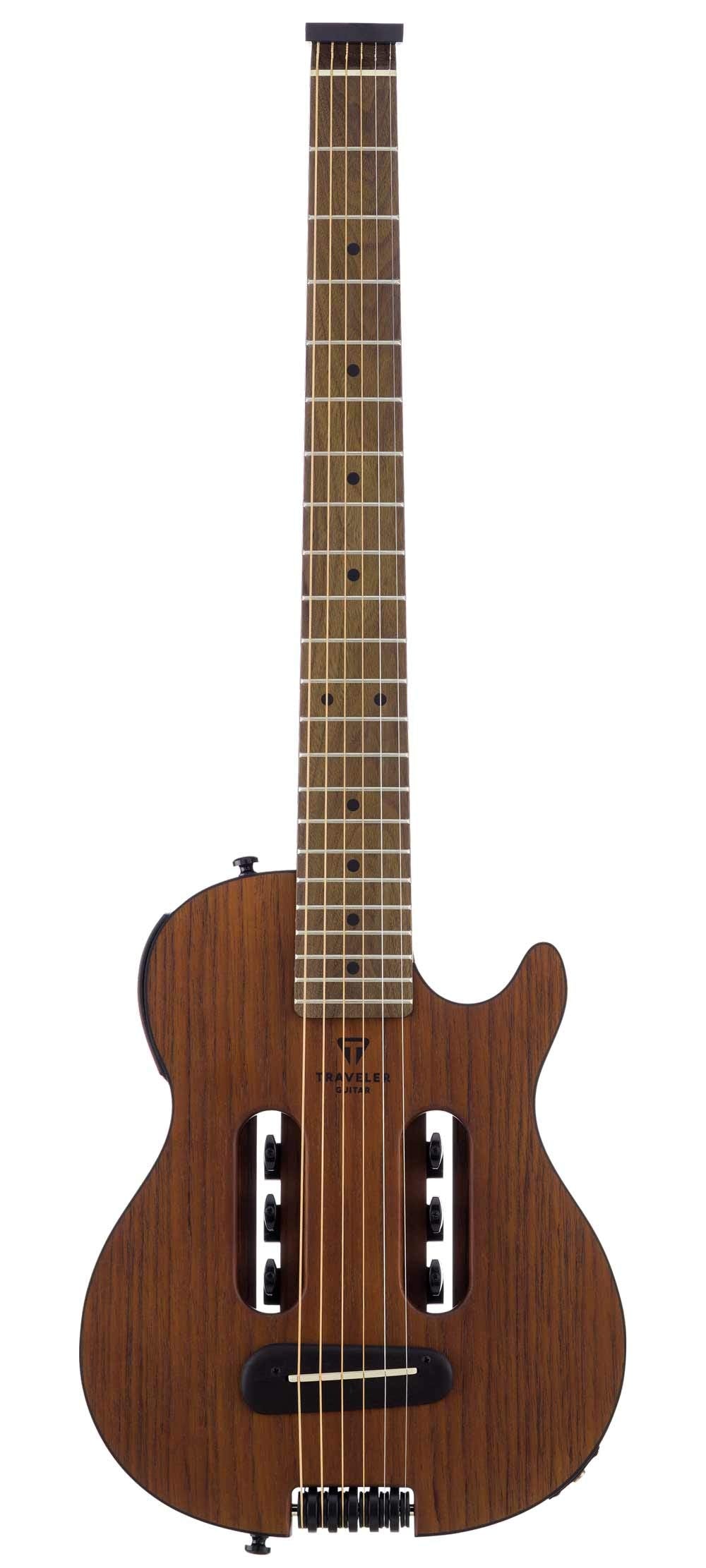 Traveler Guitar Escape Mark III Mahogany Acoustic Guitar | Portable Acoustic with Built-in Headphone Amp | Full 25.5" Scale Headless Guitar | Custom Gig Bag Included