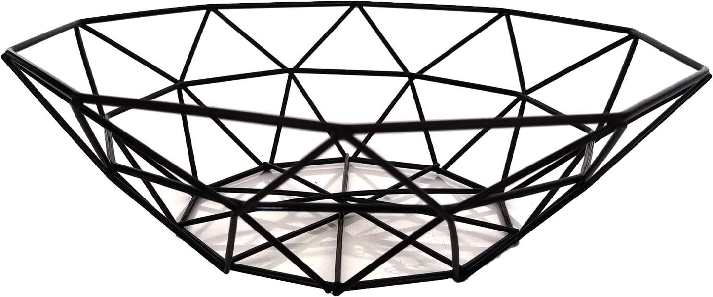 Metal Wire Fruit Bowl, Iron Arts Fruit Storage Basket for Kitchen Counter, Decorative Hold for Vegetables, Bread, Snacks